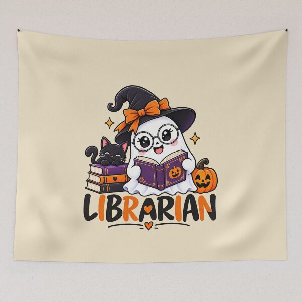 Item preview, Librarian Halloween Librarian Gift Cute Ghost Book Style designed and sold by Corvoria.