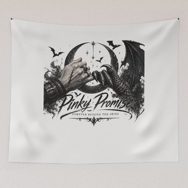 Item preview, Gothic Dragon Rider Pinky Promise Black and White designed and sold by Crystal-Tree.