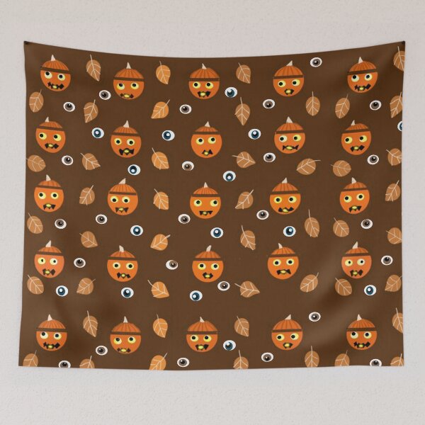 Item preview, Autumn pumpkins Faces Pattern designed and sold by Elaine M Hayward .