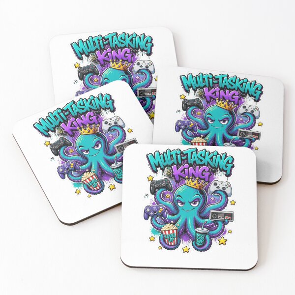 Item preview, Multi-Tasking King Octopus Gamer Sticker | Funny Graffiti Gaming Animal Art designed and sold by Panom Suavichien.