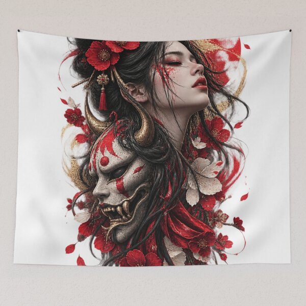 Item preview, Crimson Oni — Japanese Folklore Portrait designed and sold by RenderSpace.