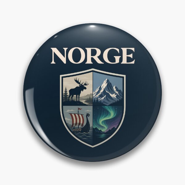 Item preview, Norge Nordic Emblem – Moose, Vikings & Northern Lights designed and sold by Infinitee8hirts.
