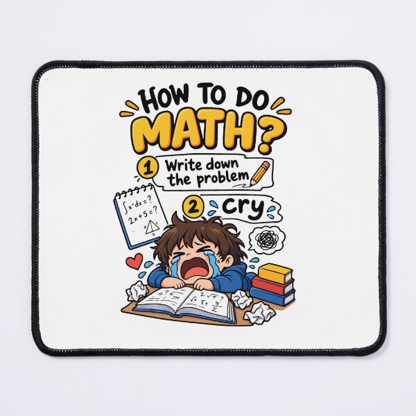 Item preview, How to Do Math? Write It Down, Then Cry – Funny Math Meme Sticker T-Shirt Design designed and sold by Ajmal Kp.
