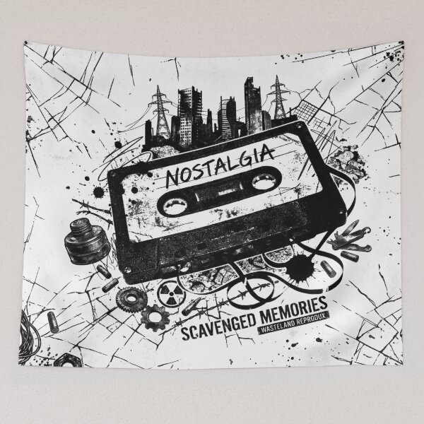 Item preview, Nostalgic Cassette Tape Urban Wasteland designed and sold by MarCinu Art.