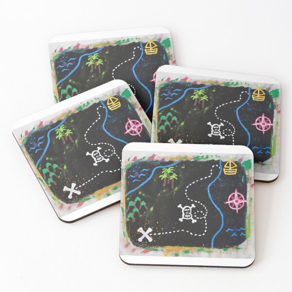 Item preview, The Pirate Map - Colorful illustration of a treasure map designed and sold by Graffystyle.