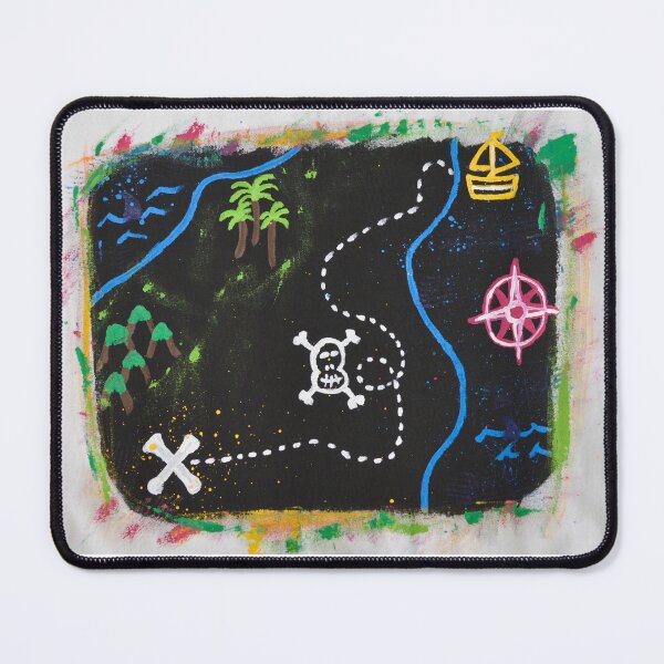 Item preview, The Pirate Map - Colorful illustration of a treasure map designed and sold by Graffystyle.
