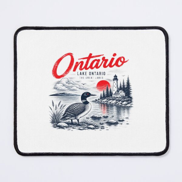 Item preview, Lake Ontario Vintage Loon Lighthouse Great Lakes Canada Wildlife Nature Lover designed and sold by anpollardStudio.