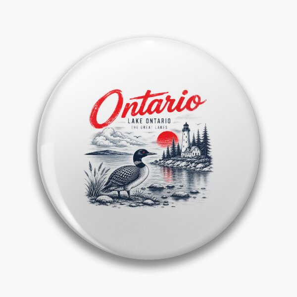 Item preview, Lake Ontario Vintage Loon Lighthouse Great Lakes Canada Wildlife Nature Lover designed and sold by anpollardStudio.