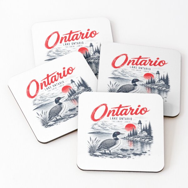 Item preview, Lake Ontario Vintage Loon Lighthouse Great Lakes Canada Wildlife Nature Lover designed and sold by anpollardStudio.