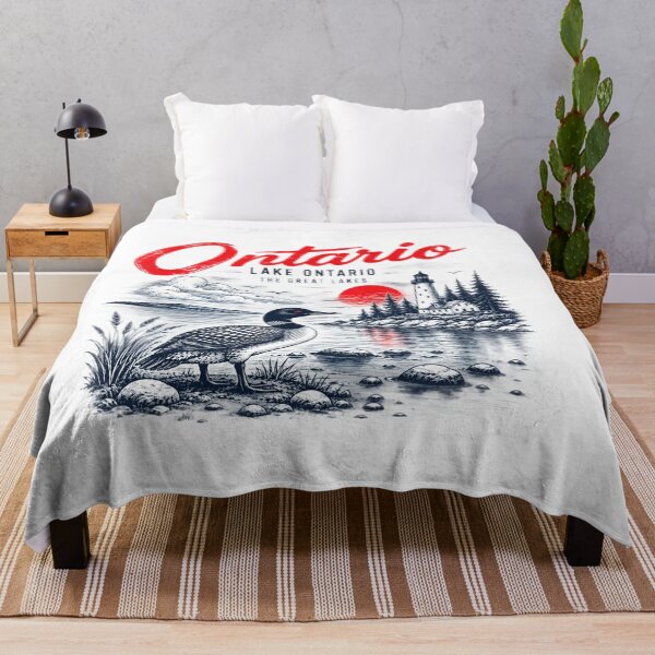 Item preview, Lake Ontario Vintage Loon Lighthouse Great Lakes Canada Wildlife Nature Lover designed and sold by anpollardStudio.