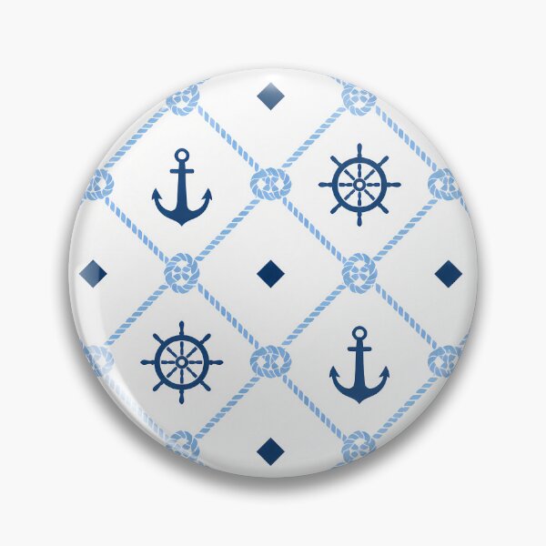 Item preview, Nautical Anchor Ship Wheel Rope Lattice Seamless Pattern designed and sold by oceanys.
