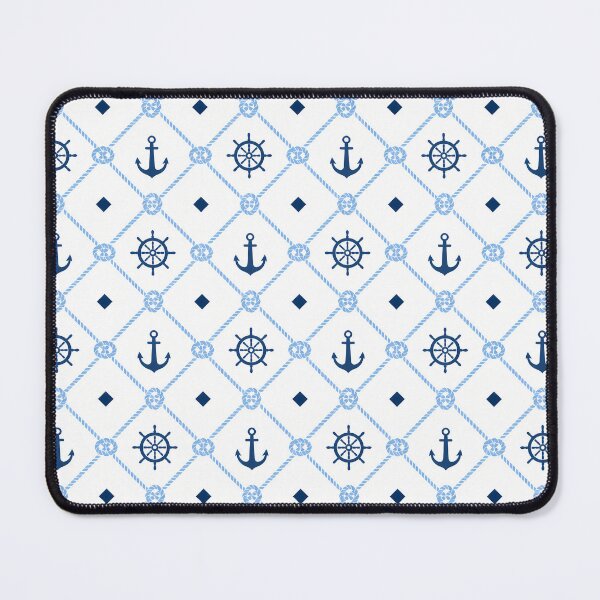 Item preview, Nautical Anchor Ship Wheel Rope Lattice Seamless Pattern designed and sold by oceanys.