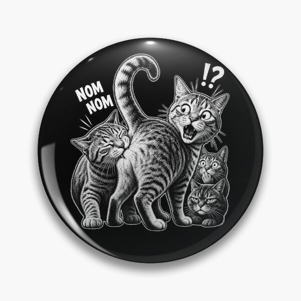 Aperçu de l'œuvre Nom Nom Chats Drôles – Mèmes de chats rigolos et design humoristique pour animaux de compagnie créée et vendue par PosiMCreations.