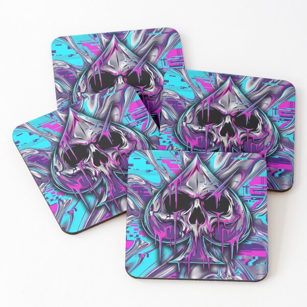 Item preview, Melting Skull Spade Glitch Aesthetic designed and sold by MarCinu Art.