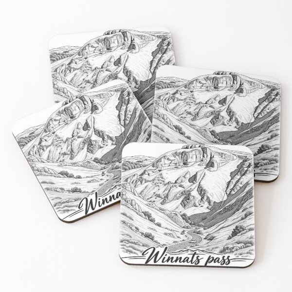 Item preview, Winnats Pass – Peak District Limestone Gorge Line Art designed and sold by Tee Visions.
