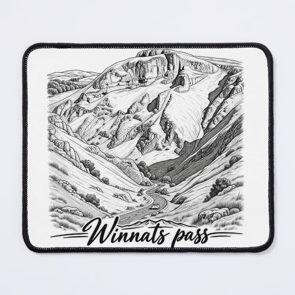 Item preview, Winnats Pass – Peak District Limestone Gorge Line Art designed and sold by Tee Visions.
