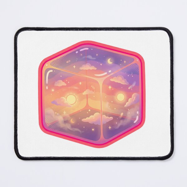 Item preview, Sunset Sky Cube - Dreamy Celestial Vaporwave Landscape designed and sold by yodaddydesigns.