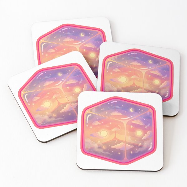 Item preview, Sunset Sky Cube - Dreamy Celestial Vaporwave Landscape designed and sold by yodaddydesigns.