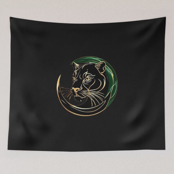 Item preview, Elegant Black Panther & Crescent Moon | Premium Emblem Logo_02 designed and sold by Shift-Bloom.