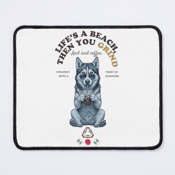 Item preview, Cool Husky with Iced Coffee - Stylish Dog Lover - Hand-Drawn Illustration designed and sold by Whimsy Trail Co.