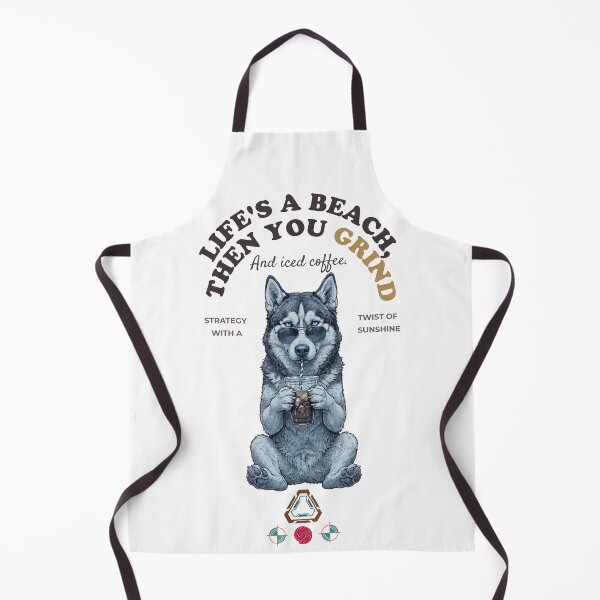 Item preview, Cool Husky with Iced Coffee - Stylish Dog Lover - Hand-Drawn Illustration designed and sold by Whimsy Trail Co.
