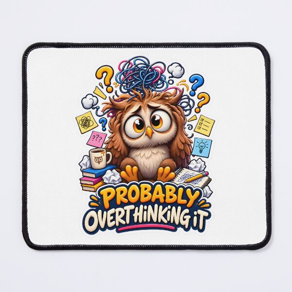Item preview, Probably Overthinking It Funny Owl Design designed and sold by WeirdStation.