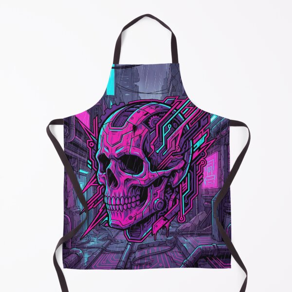 Item preview, Neon Cybernetic Skull Dystopian Profile designed and sold by MarCinu Art.