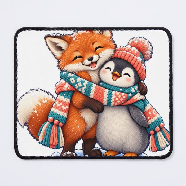 Item preview, Fox and Penguin Share One Scarf designed and sold by AcruxUltra.