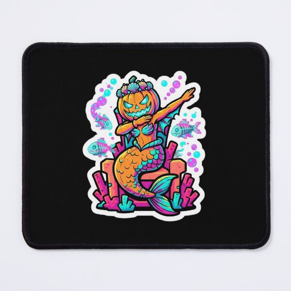 Item preview, Dabbing Pumpkin Mermaid Halloween Underwater Art designed and sold by DailySparks.