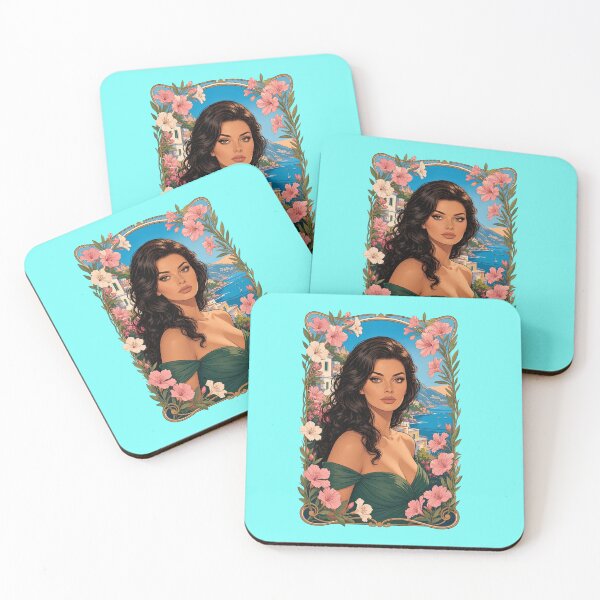 Item preview, Sophia Loren Art Nouveau Amalfi Coast Floral Portrait designed and sold by BorgSpareParts.