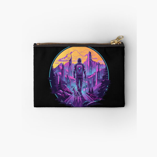 Item preview, Neon Cyberpunk Wanderer And Robot Dog designed and sold by MarCinu Art.