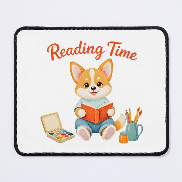 Item preview, Cute Corgi Reading Book Art designed and sold by Kedspicedesign.