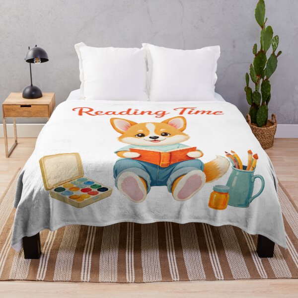 Item preview, Cute Corgi Reading Book Art designed and sold by Kedspicedesign.