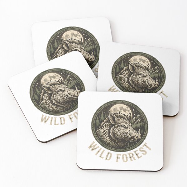 Item preview, Celtic Wild Boar emblem - Viking Forest Moon Badge. designed and sold by MyHappyArtShop.