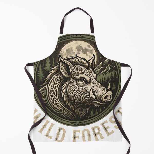 Item preview, Celtic Wild Boar emblem - Viking Forest Moon Badge. designed and sold by MyHappyArtShop.