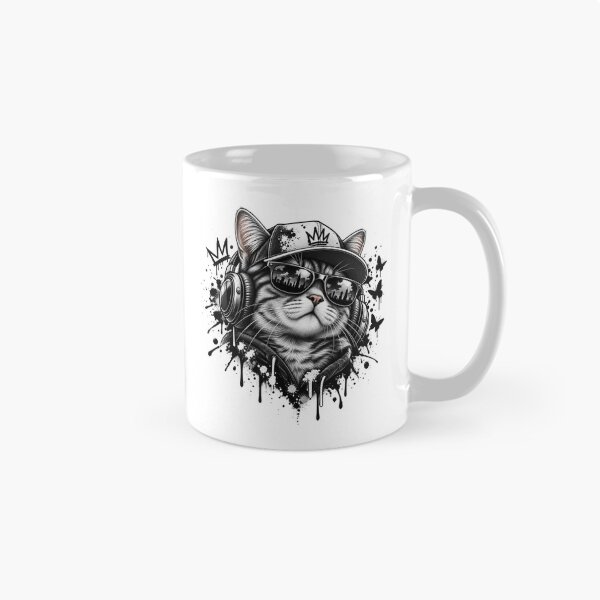 Item preview, Cool Streetwear DJ Cat with Headphones and Sunglasses Graffiti Art designed and sold by KTD28_SHOP.
