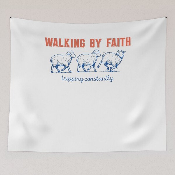 Item preview, Walking By Faith Tripping Constantly Christian Sheep designed and sold by charoen-design.