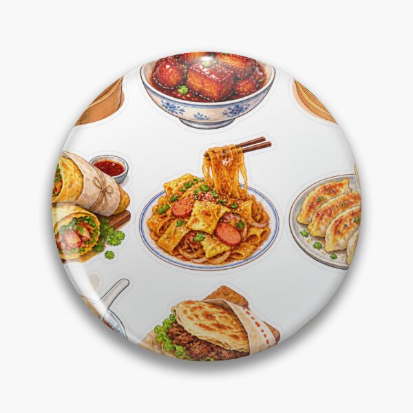 Item preview, Cute Watercolor Chinese Street Food Dim Sum Sticker Pack designed and sold by PastelPetalsCo.