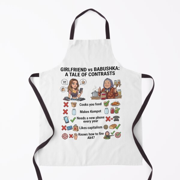 Item preview, Girlfriend vs Babushka Meme Tale of Contrasts designed and sold by Flirt-Teez.
