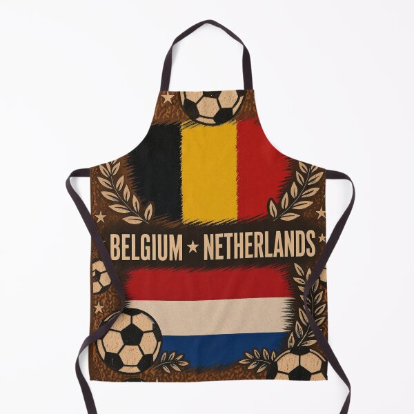Item preview, Belgium Netherlands retro match poster / Vintage Netherlands vs Belgium soccer art designed and sold by Nexus Space.