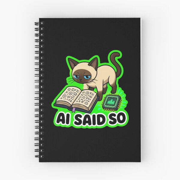 Item preview, AI Said So Funny Grumpy Cat Book Chip Sticker designed and sold by Cat Meme Fund.
