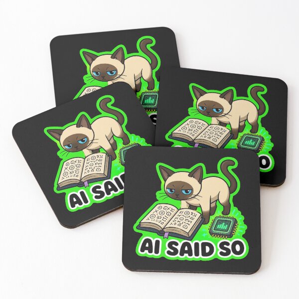 Item preview, AI Said So Funny Grumpy Cat Book Chip Sticker designed and sold by Cat Meme Fund.