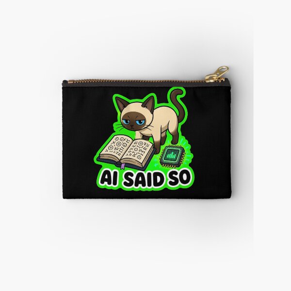 Item preview, AI Said So Funny Grumpy Cat Book Chip Sticker designed and sold by Cat Meme Fund.