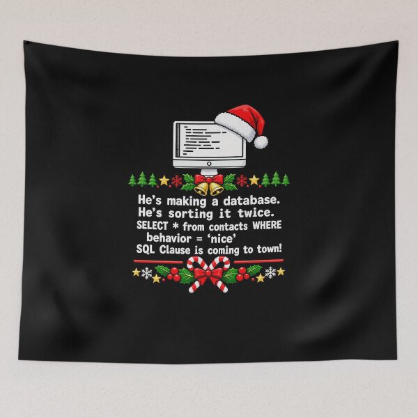 Item preview, Funny SQL Clause Is Coming To Town Art designed and sold by elderberry.