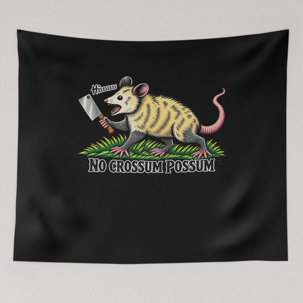 Item preview, Funny No Crossum Possum Snarling Animal Humor Art designed and sold by elderberry.