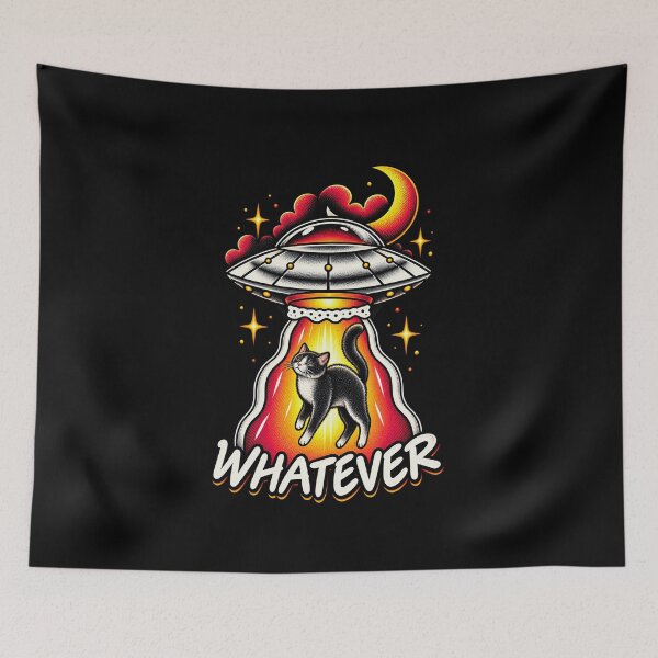 Item preview, Funny Whatever Spaceship Cat Art designed and sold by elderberry.