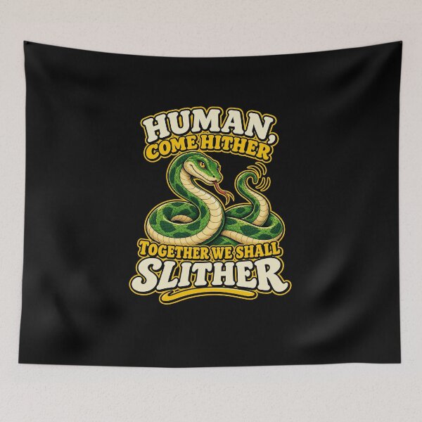 Item preview, Human Come Hither Slither With a Green Snake designed and sold by elderberry.