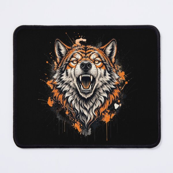 Item preview, Fierce Wolf Head, Splatter Art Illustration designed and sold by gkhanco.