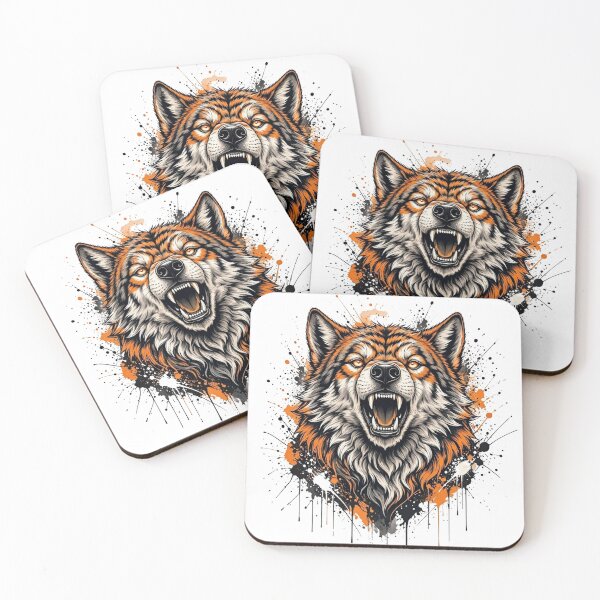 Item preview, Fierce Wolf Head, Splatter Art Illustration designed and sold by gkhanco.