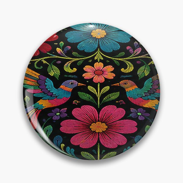 Item preview, Mexican Folk Embroidery Floral Birds | Colorful Traditional Folk Art designed and sold by BrainCurves.